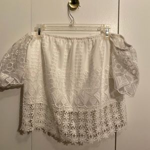 White off the shoulder crop